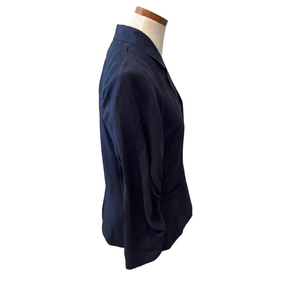 Kobi Halperin Torryn Unstructured Navy Blue Cinched Sleeve Blazer M